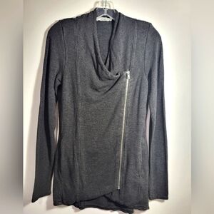 Dalia black zip up sweatshirt top    women 's XS  #2356